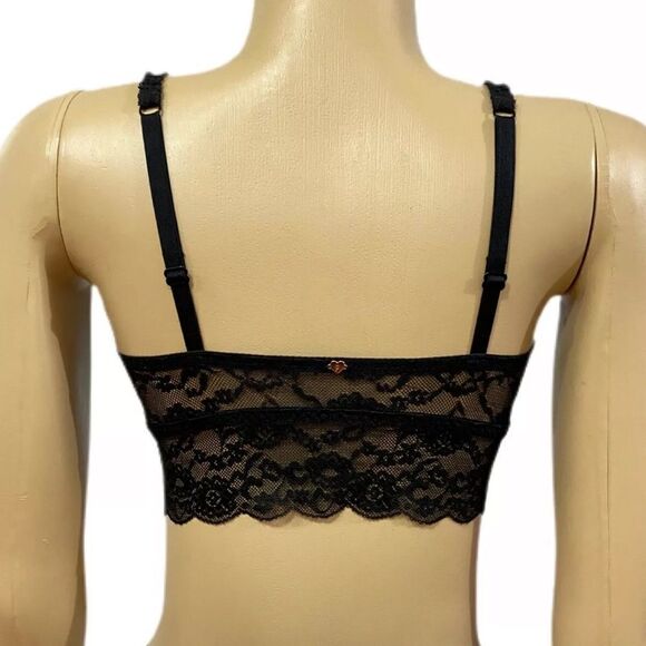 Victorias Secret Pink Bling Stones Ruched Lace Bralette bra black - Picture 6 of 6